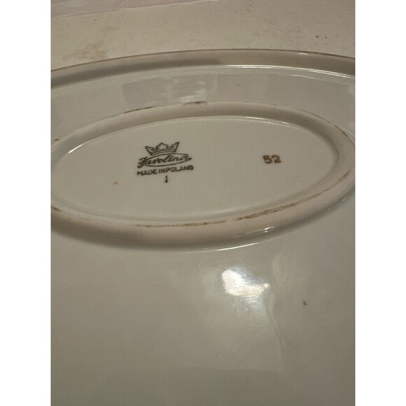 Favolina-Karolina Diana 15" Platter Made in Poland Green Leaf with Gold Trim - Picture 4 of 4